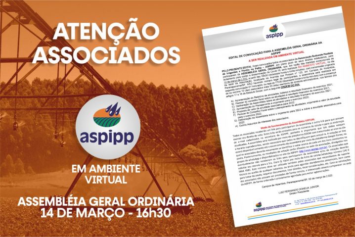 ASPIPP convoca associados para sua assembleia geral, no próximo dia 14